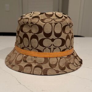 Never Worn Brown & Tan Coach Monogram Hat